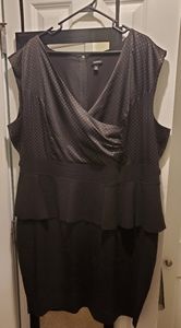 Torrid Black and Gold Peplum Wiggle Dress